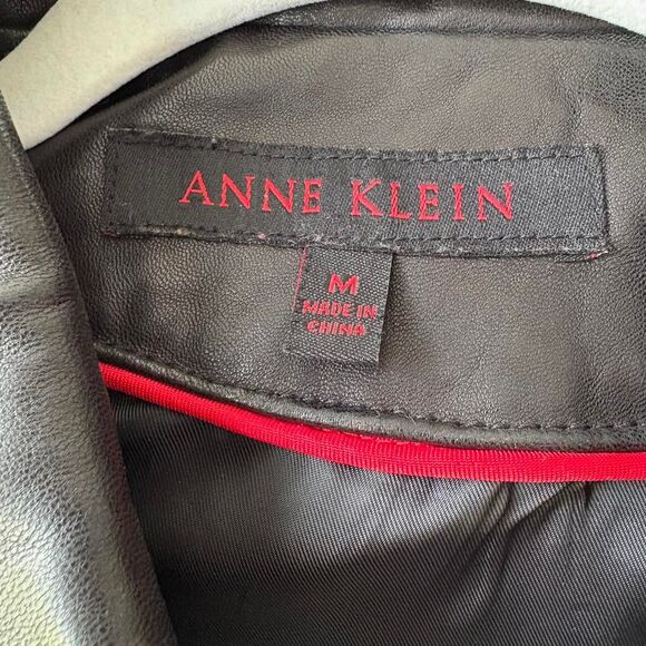 Anne Klein Women's Black Leather Jacket - Picture 5 of 7